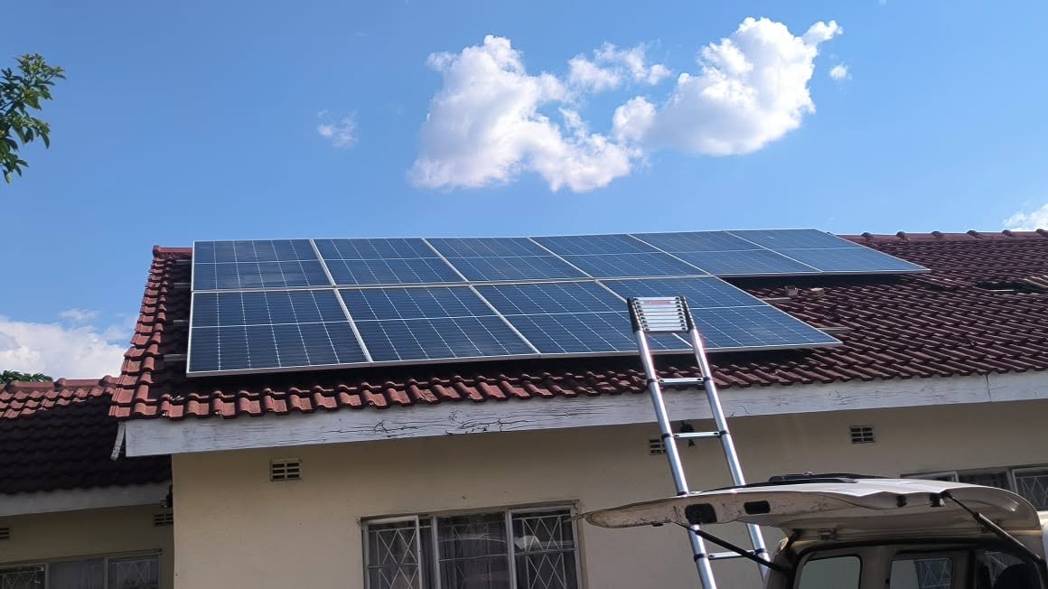 10 kW solar panels installed on clinic roof, Gwanda